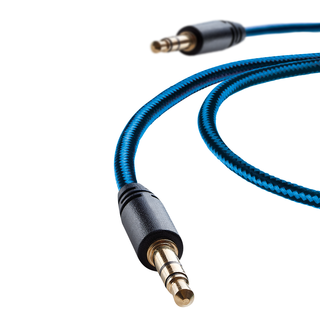 Auxillary Audio Cable 1m Blue - iPhone, Music, iPad