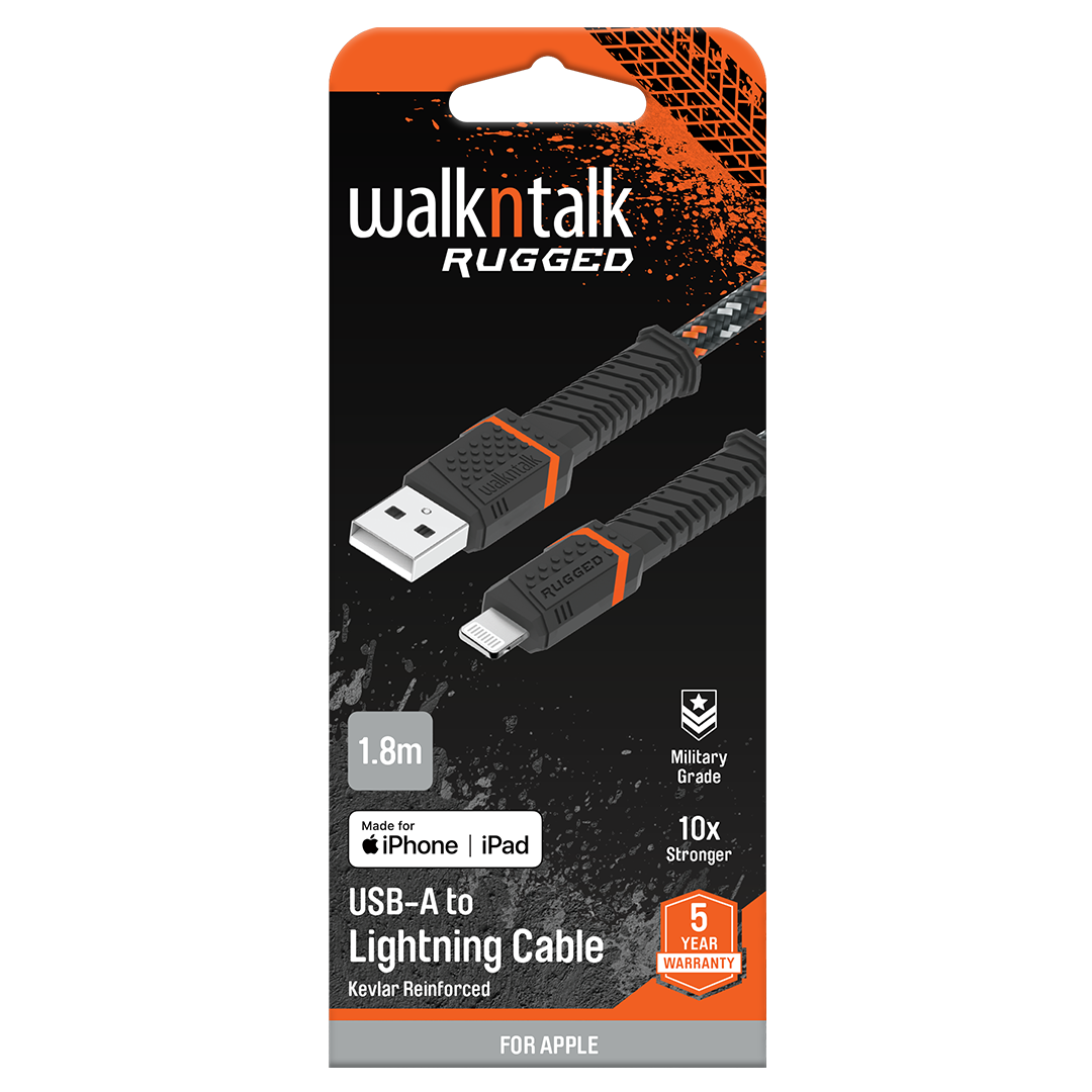 Back of the Rugged Kevlar USB A to Lightning Cable box