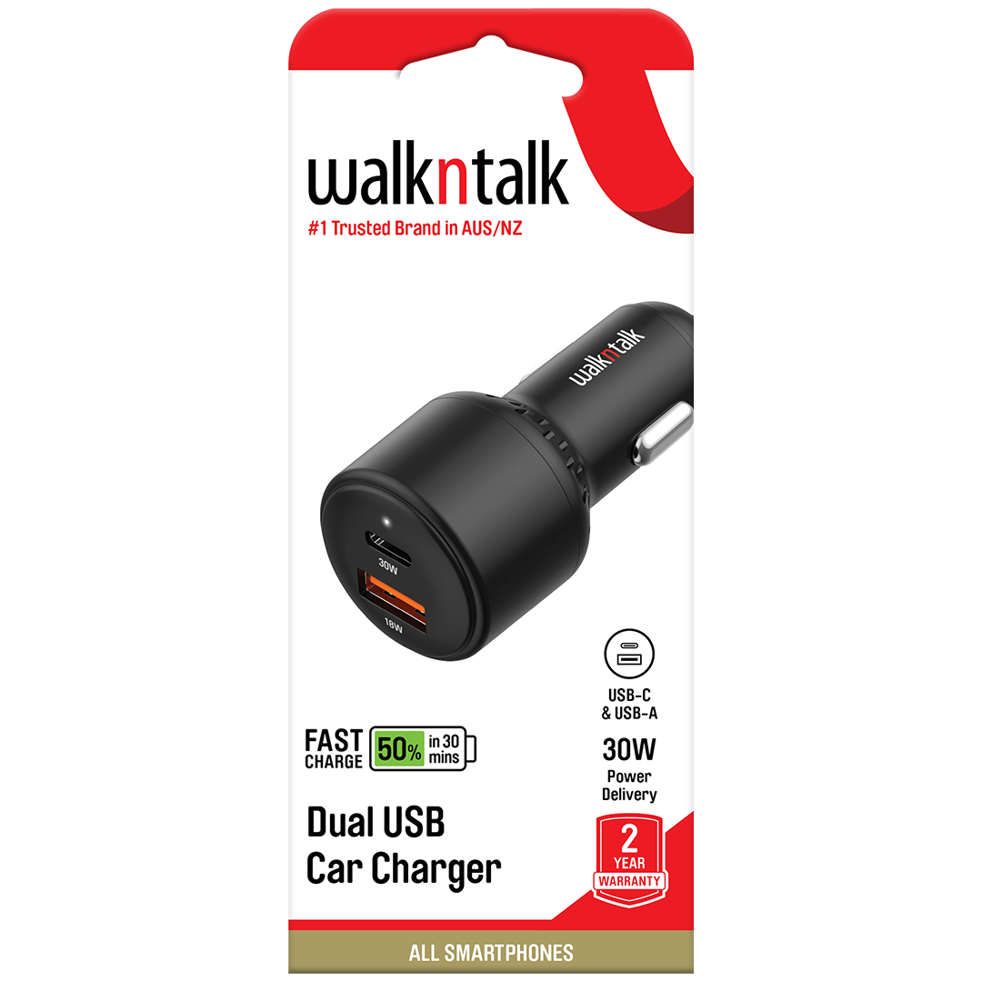 Packaging of Dual USB Car Charger USB C and USB A 48W Fast Charge