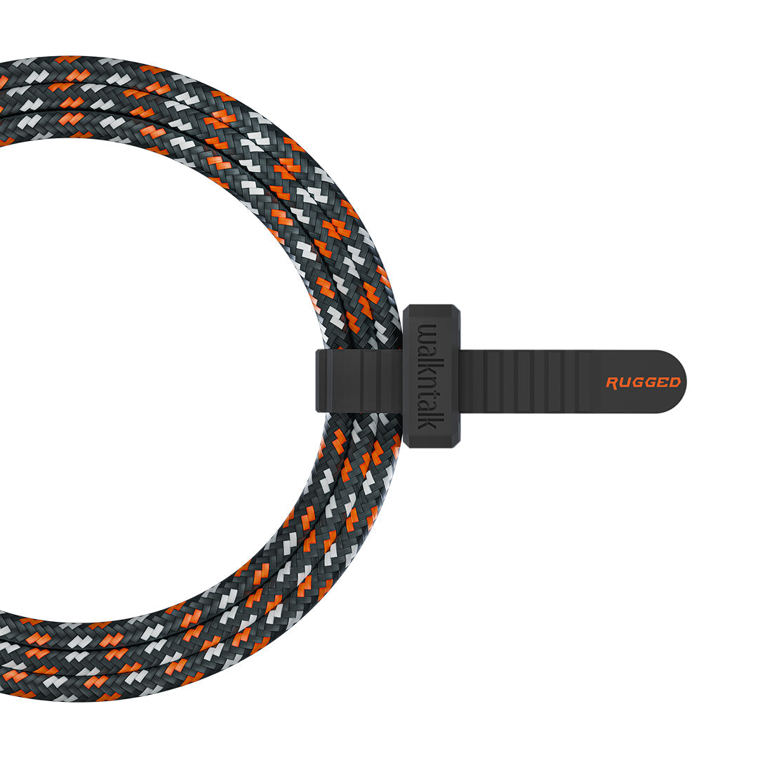 Rugged Kevlar USB C to USB C Cable in a tie
