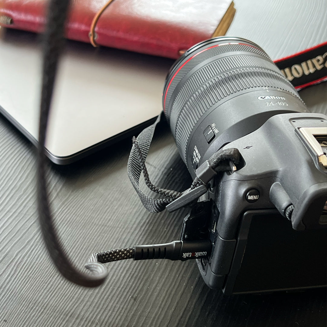 Syncing photos off a camera with the Premium 30cm Braided USBC Charge & Sync Cable