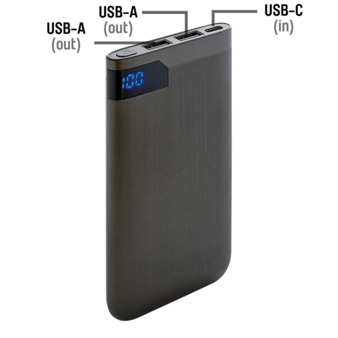 USB-A and USBC ports on the Premium Power Bank Rechargeable 10000mAH