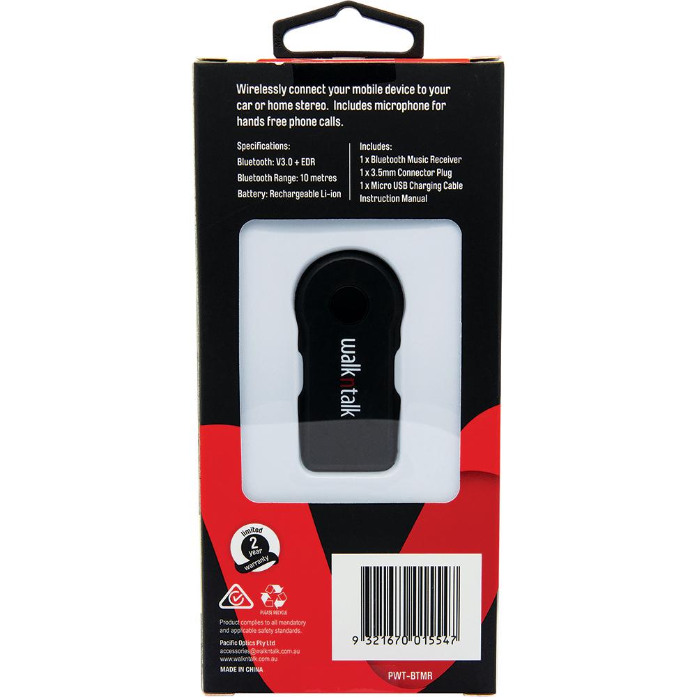 Bluetooth Music Receiver - 3.5mm Connector Plug & Rechargable Li-ion Battery