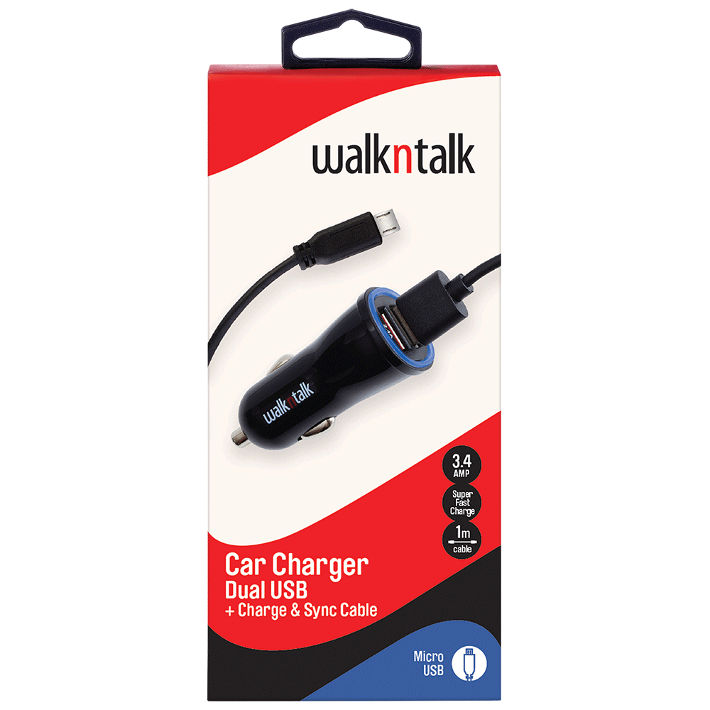 Car Charger + Cable Micro USB 3.4 Amp