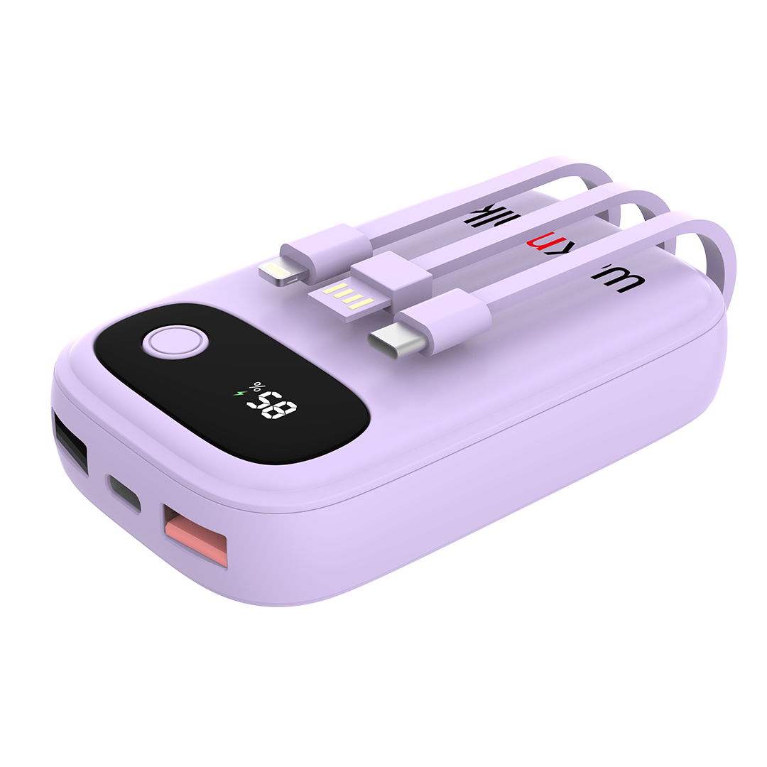 8K Travel Power Bank Purple laid out on it's side