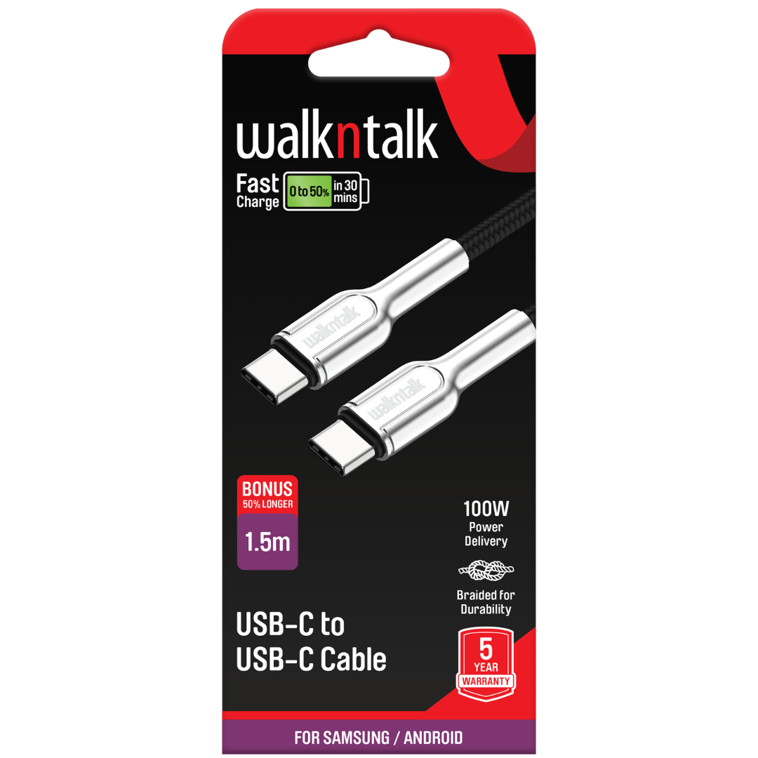 Android, Samsung and iPhone 15 Fast Charge Quick Charge Cable USB C to USB C package