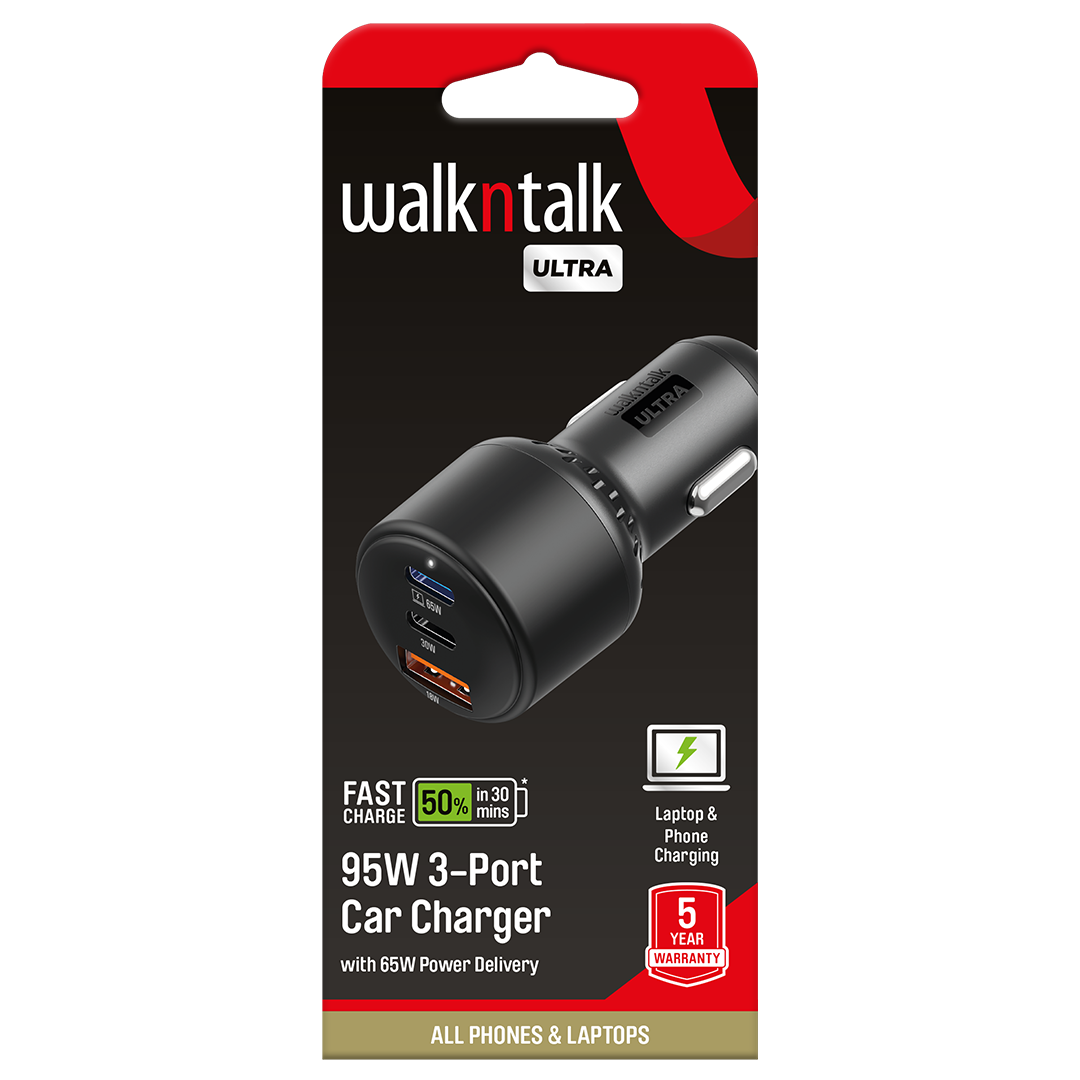 Front of box for USB-C Fast Car Charger for Laptops, Tablets & Phones