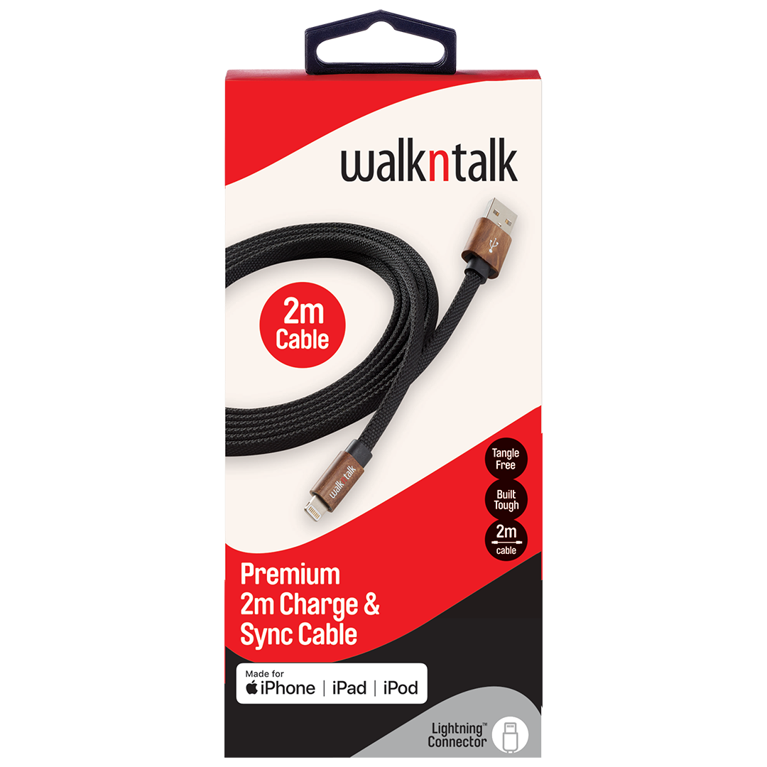 Iphone Lightning Cable 2 Metres Apple MFI Certified Charge and Sync Cable Box V2