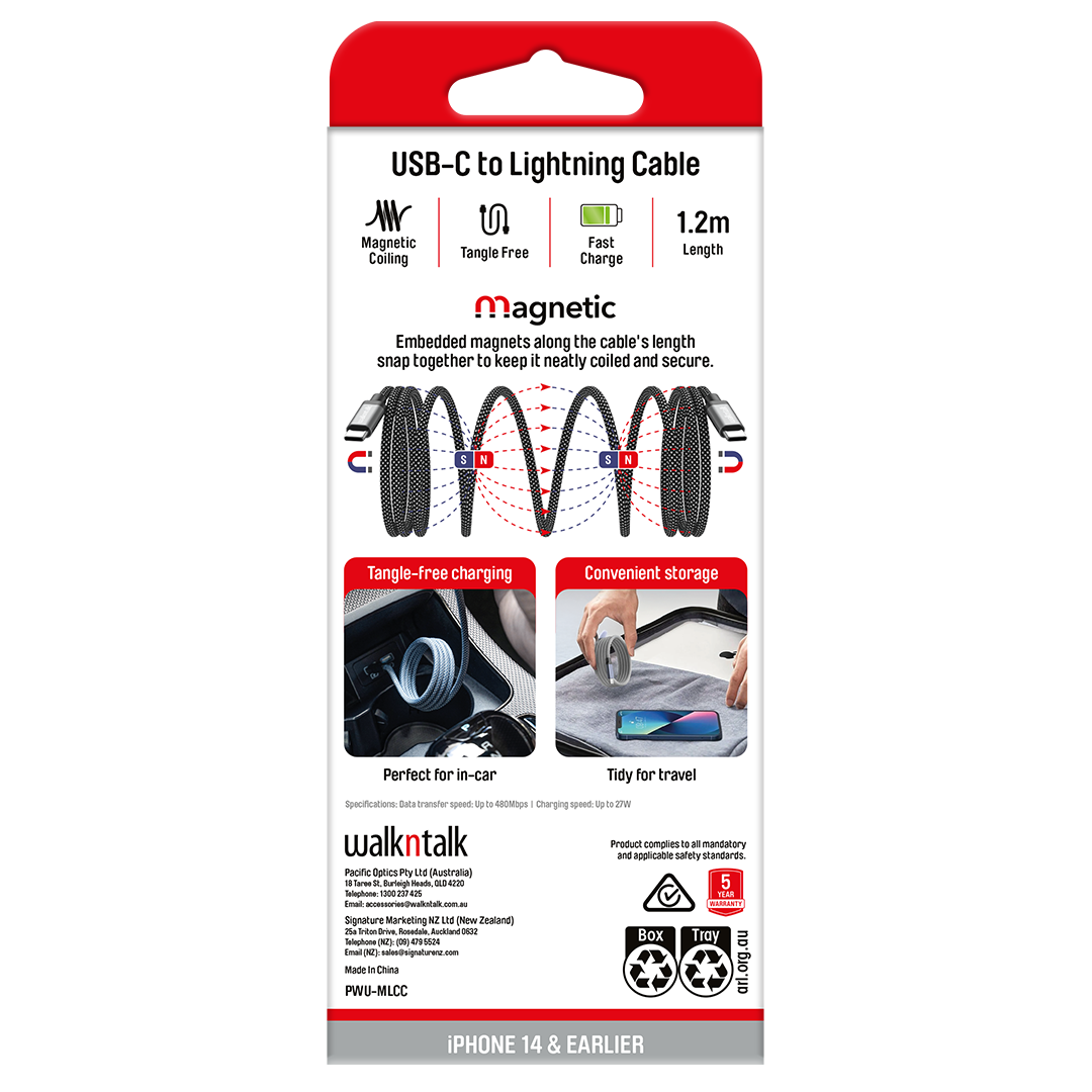 USB C to Lightning Ultra Magnetic Charging Cable back of box