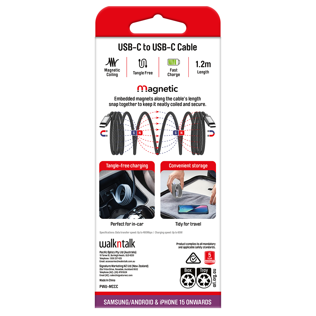 USB C to USB C Ultra Magnetic Charging Cable back of box
