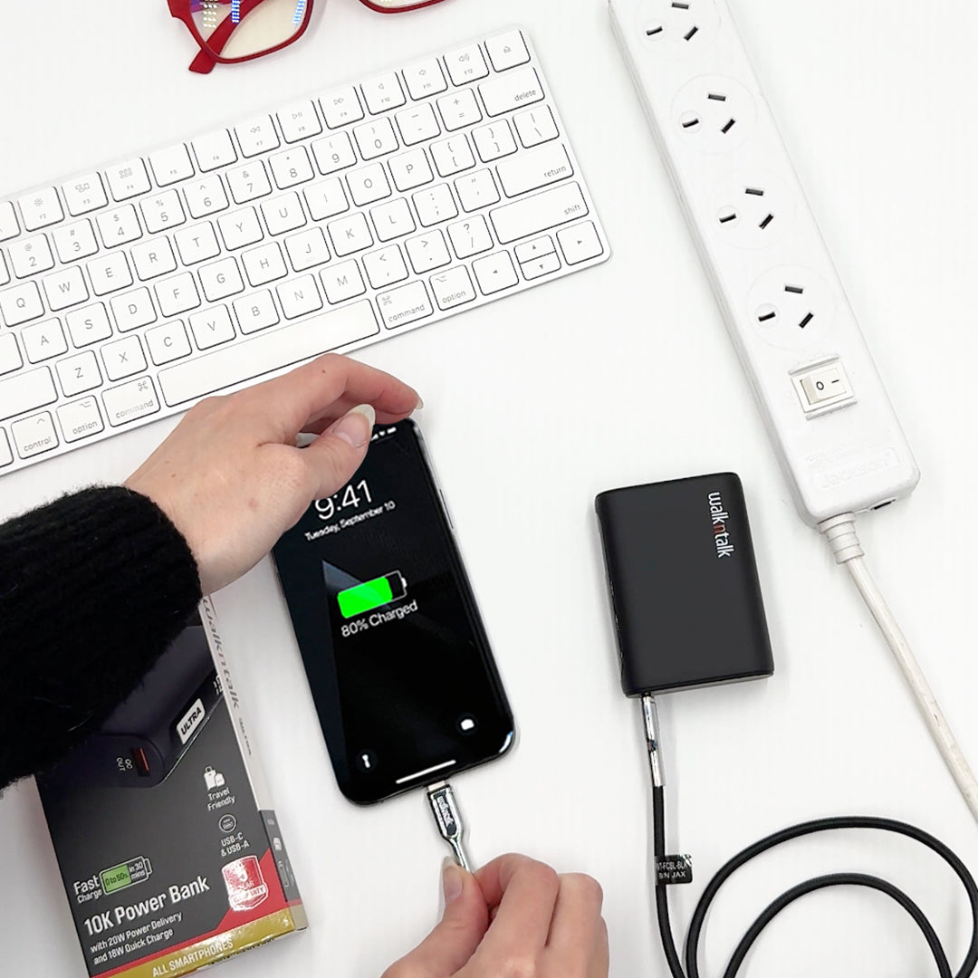 Ultra 10K Power Bank charging a phone